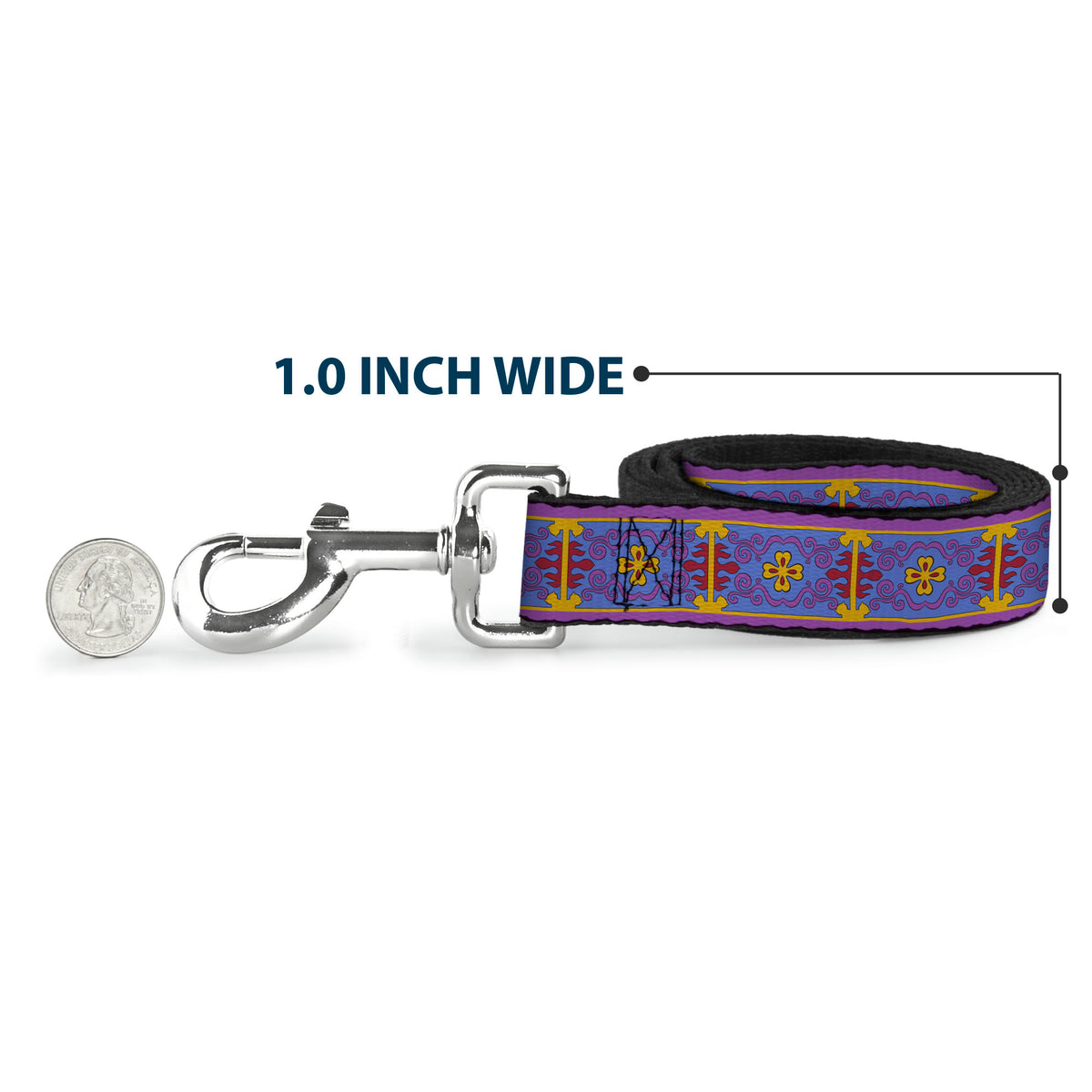 Dog Leash - Classic Aladdin Magic Carpet Tapestry Blue/Purple/Gold/Red Dog Leashes Disney