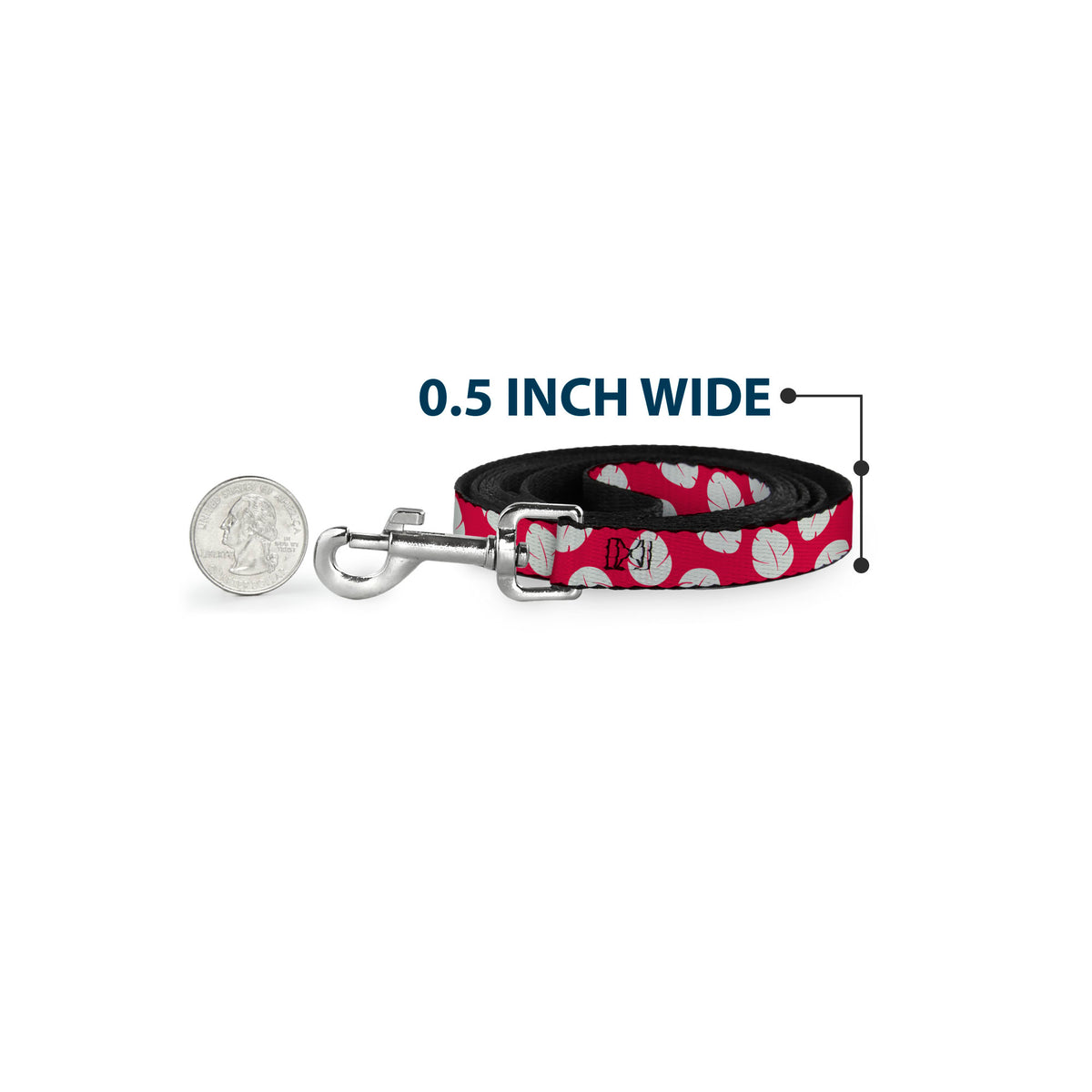 Dog Leash - Lilo & Stitch Bounding Lilo Dress Leaves Red/Ivory Dog Leashes Disney