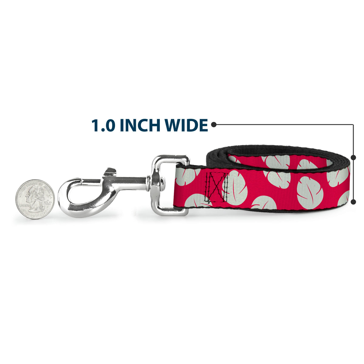 Dog Leash - Lilo & Stitch Bounding Lilo Dress Leaves Red/Ivory Dog Leashes Disney