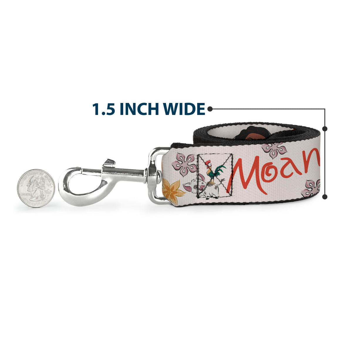 Dog Leash - Lilo & Stitch Stitch 2-Eating Poses/Lilo Dress Leaves Red/Ivory Dog Leashes Disney