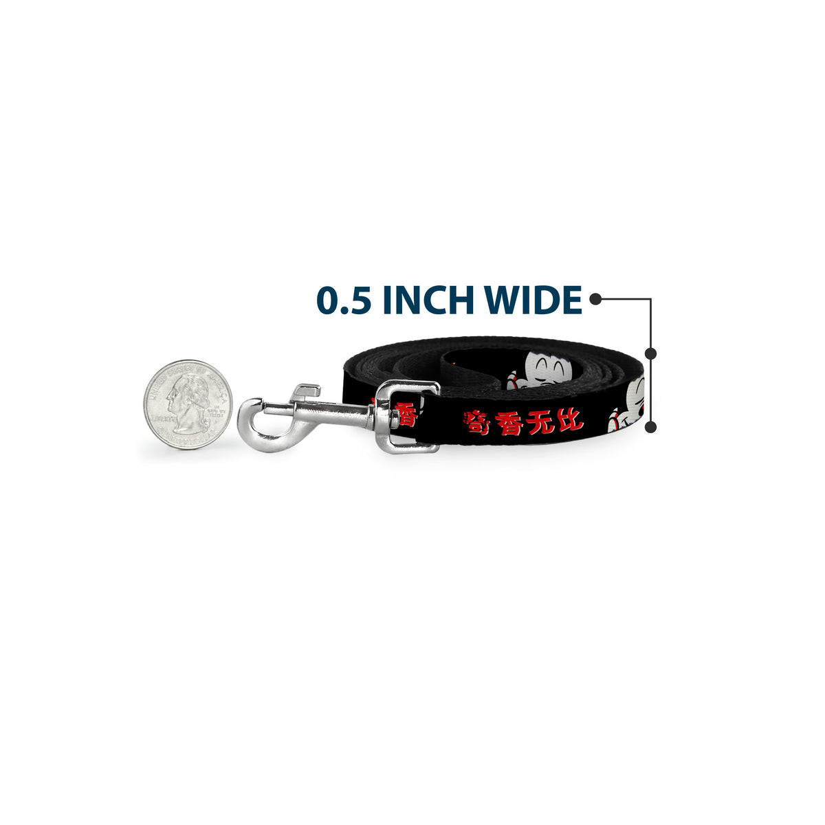 Dog Leash - Mickey Mouse Smelling Pose Black/White/Reds Dog Leashes Disney
