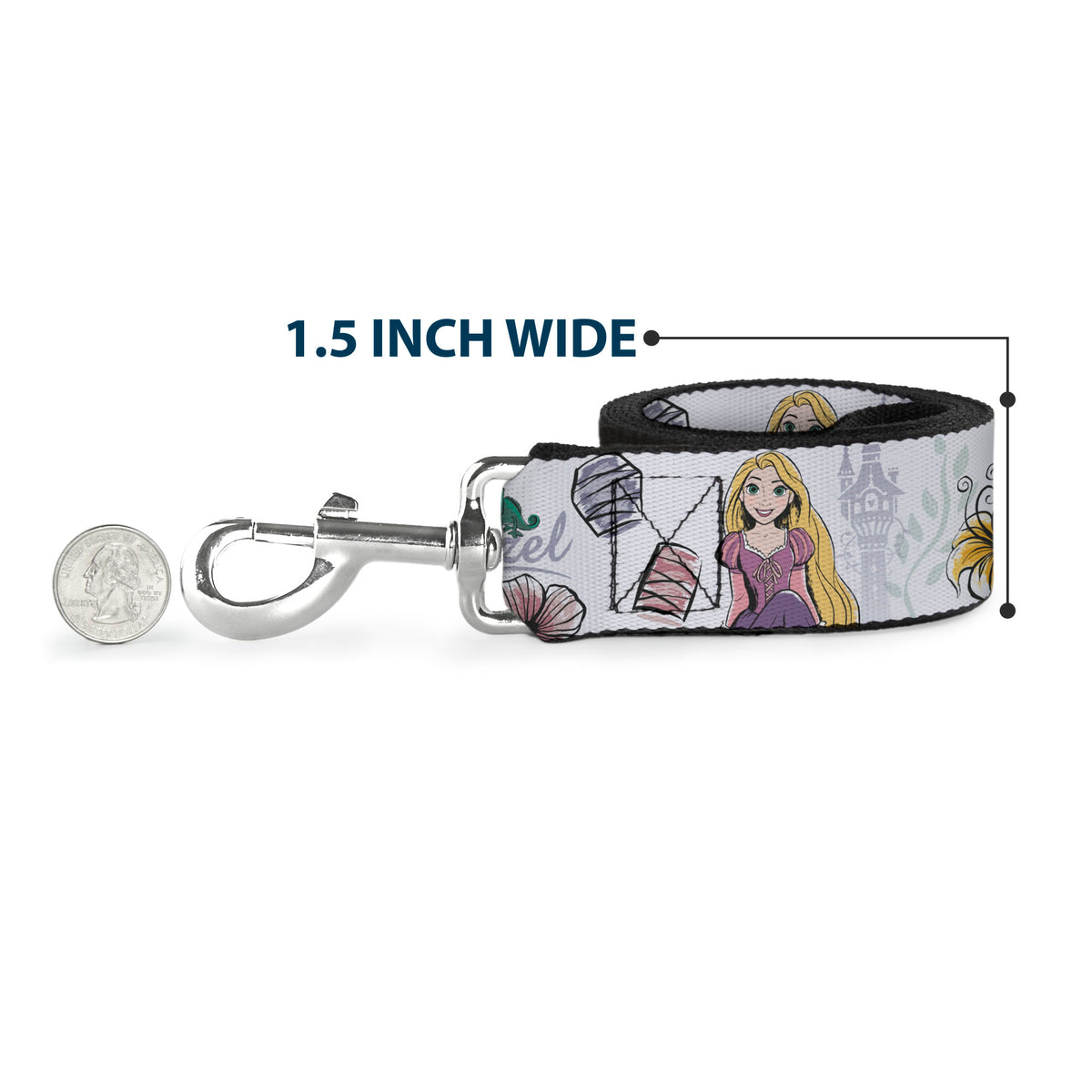 Dog Leash - Mickey Mouse Smelling Pose Black/White/Reds Dog Leashes Disney