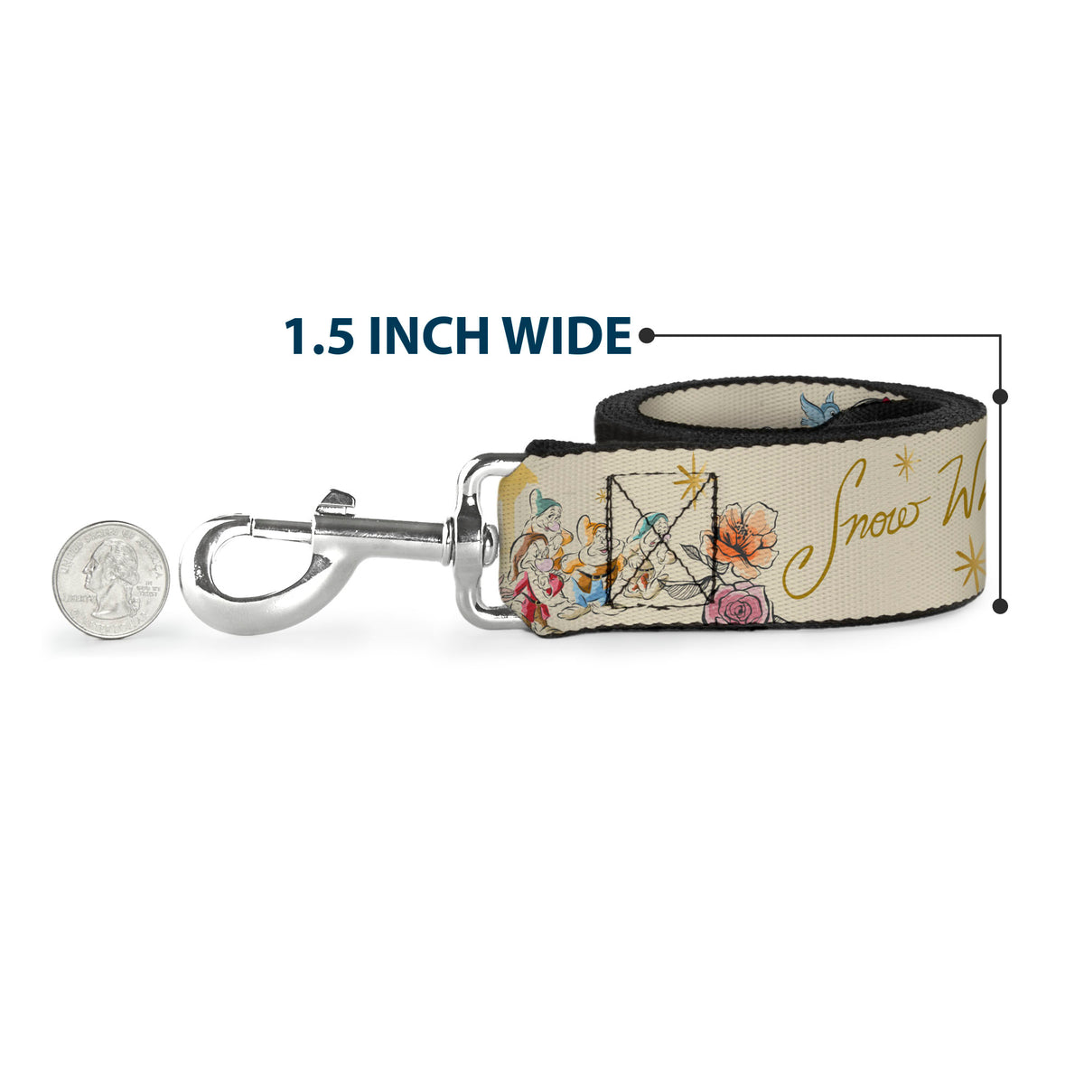 Dog Leash - Disney The Sensational Six Smiling Faces Black Dog Leashes Disney