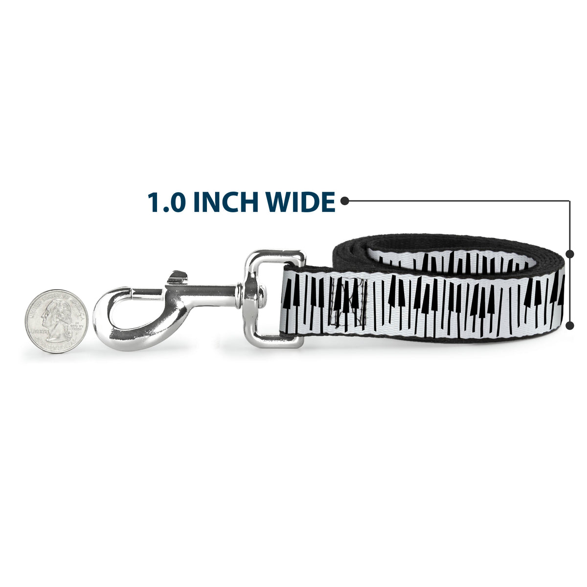 Dog Leash - Soul Piano Keys White/Black Dog Leashes Disney