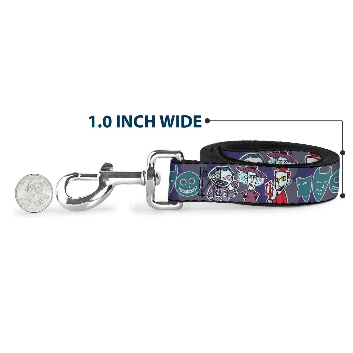 Dog Leash - Nightmare Before Christmas Lock Shock & Barrel Group Pose/Masks Purples Dog Leashes Disney