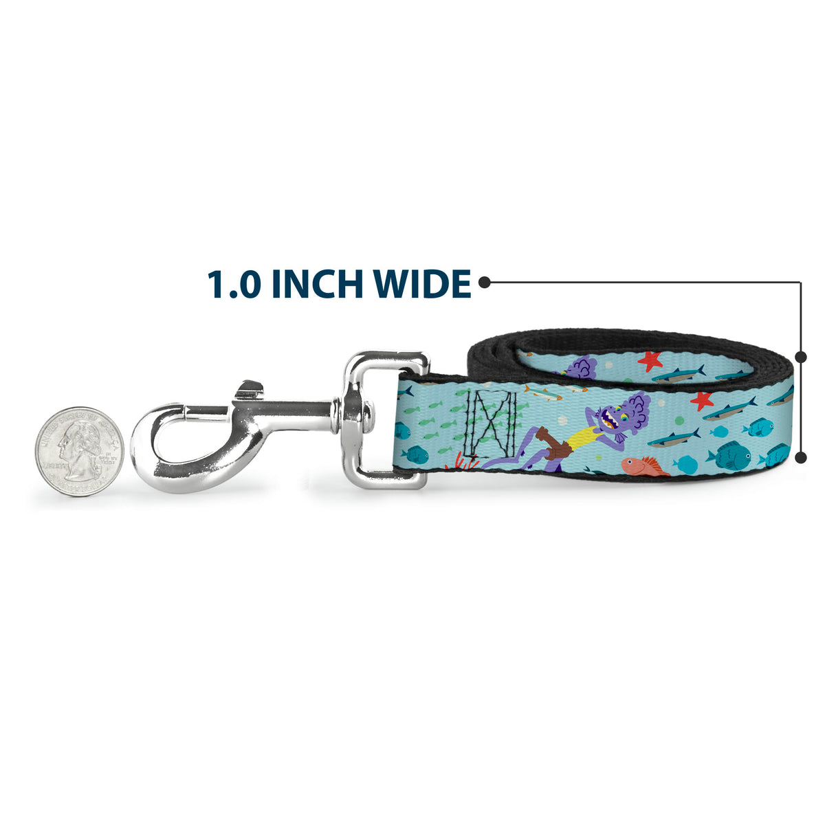 Dog Leash - Luca Isola del Mar Alberto Sea Monster School of Fish Collage Dog Leashes Disney