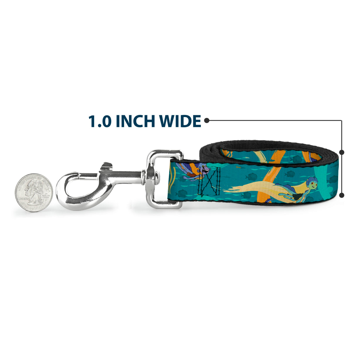 Dog Leash - Luca and Alberto Sea Monsters Swimming Poses Turquoise Blues Dog Leashes Disney