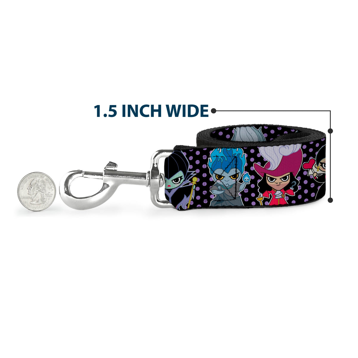Dog Leash - Cruella de Vil Cruell World and Round Badge Icons Collage Dog Leashes Disney