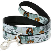 Dog Leash - Brave Merida Castle and Three Bear Brothers Pose with Script Greens Dog Leashes Disney