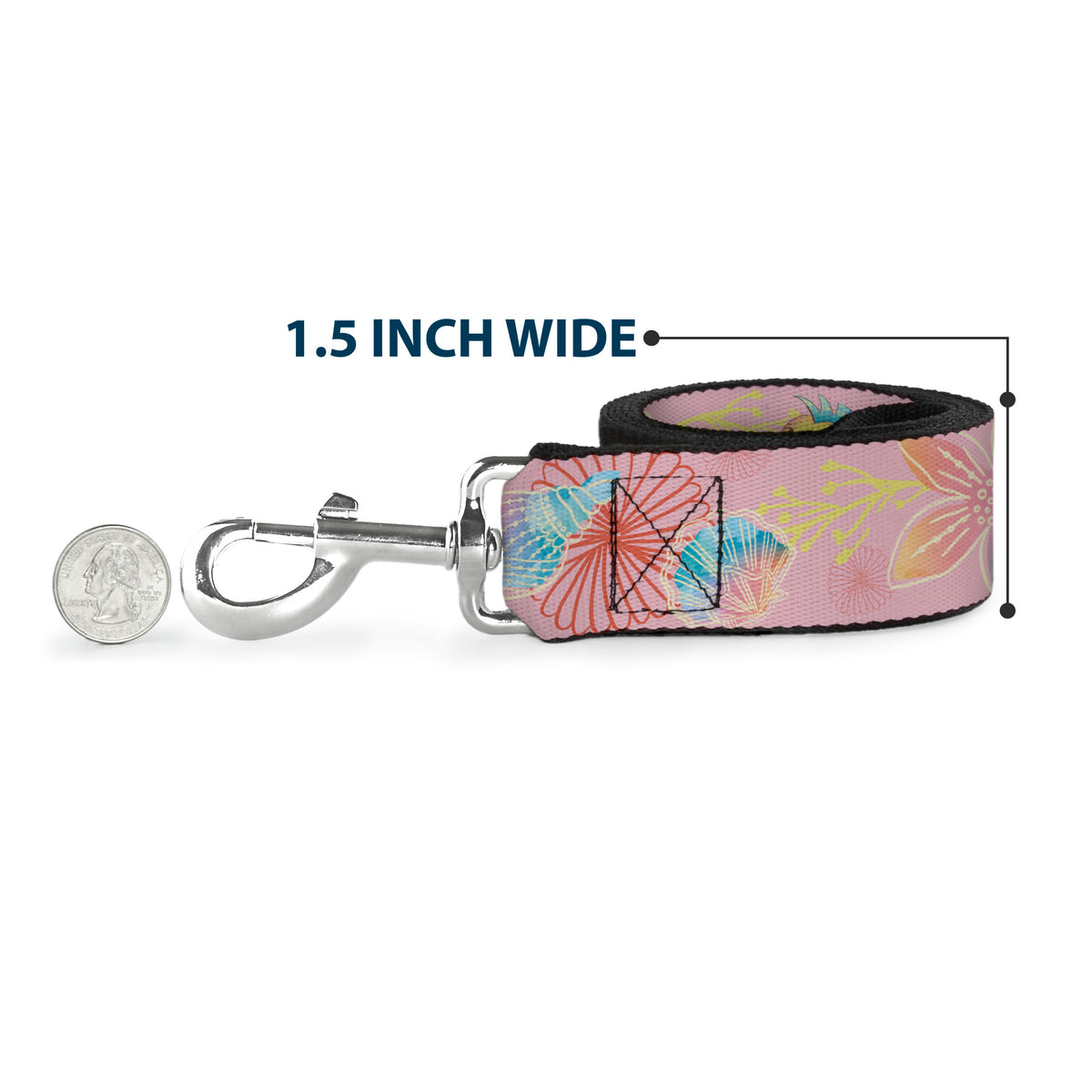 Dog Leash - Mulan Gazebo Pose with Flowers and Script Red/Golds Dog Leashes Disney