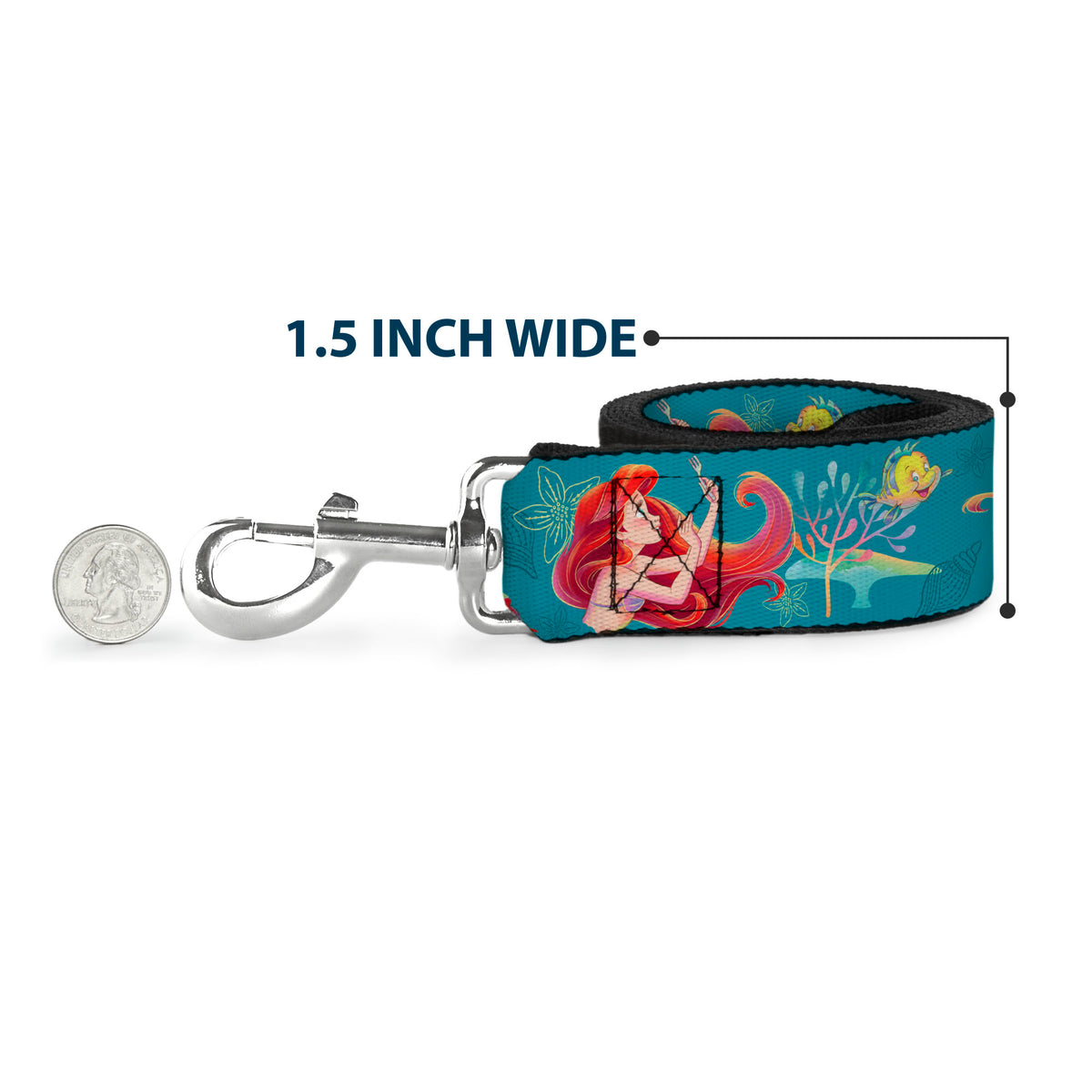 Dog Leash - Pocahontas and Meeko Compass Pose with Script and Leaves Beige Dog Leashes Disney