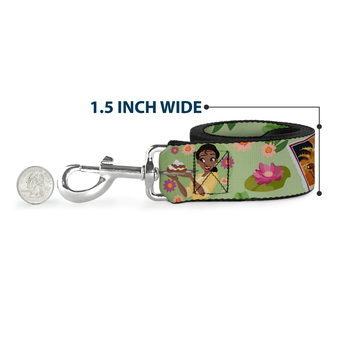 Dog Leash - Snow White and the Seven Dwarfs with Script and Flowers Yellows Dog Leashes Disney