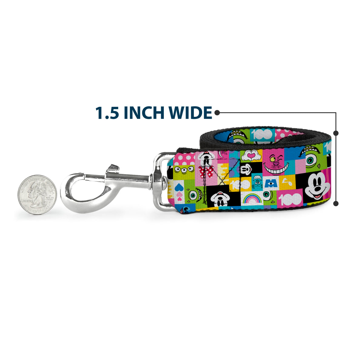 Dog Leash - Winnie the Pooh Eeyore Butterfly Pose Floral Collage Blue/Pinks/Yellows Dog Leashes Disney