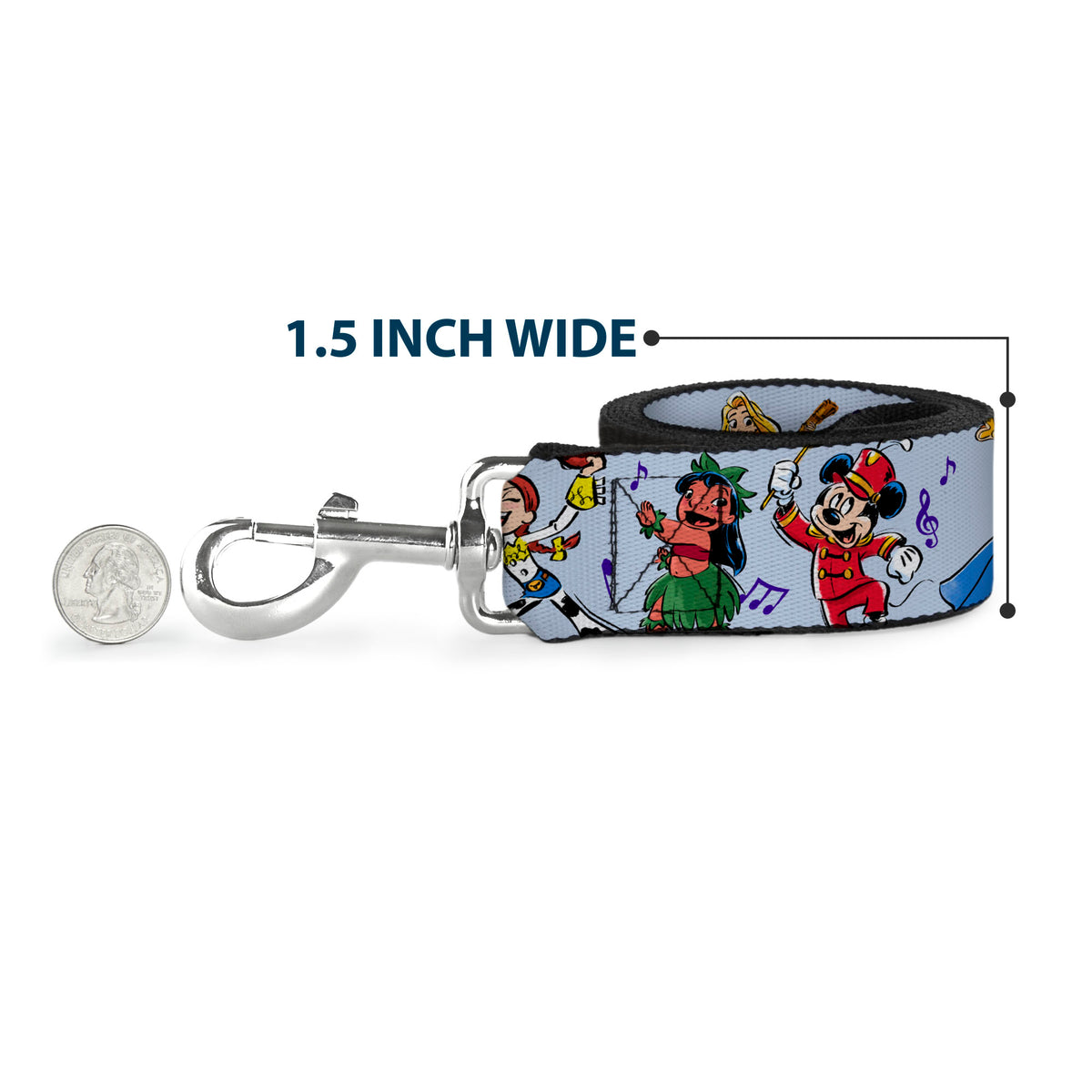 Dog Leash - Winnie the Pooh Eeyore Text and Expression Close-Up Dot Blues Dog Leashes Disney