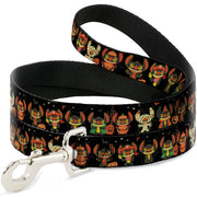 Dog Leash - Lilo and Stitch Halloween Stitch Dress Up Poses Black Dog Leashes Disney