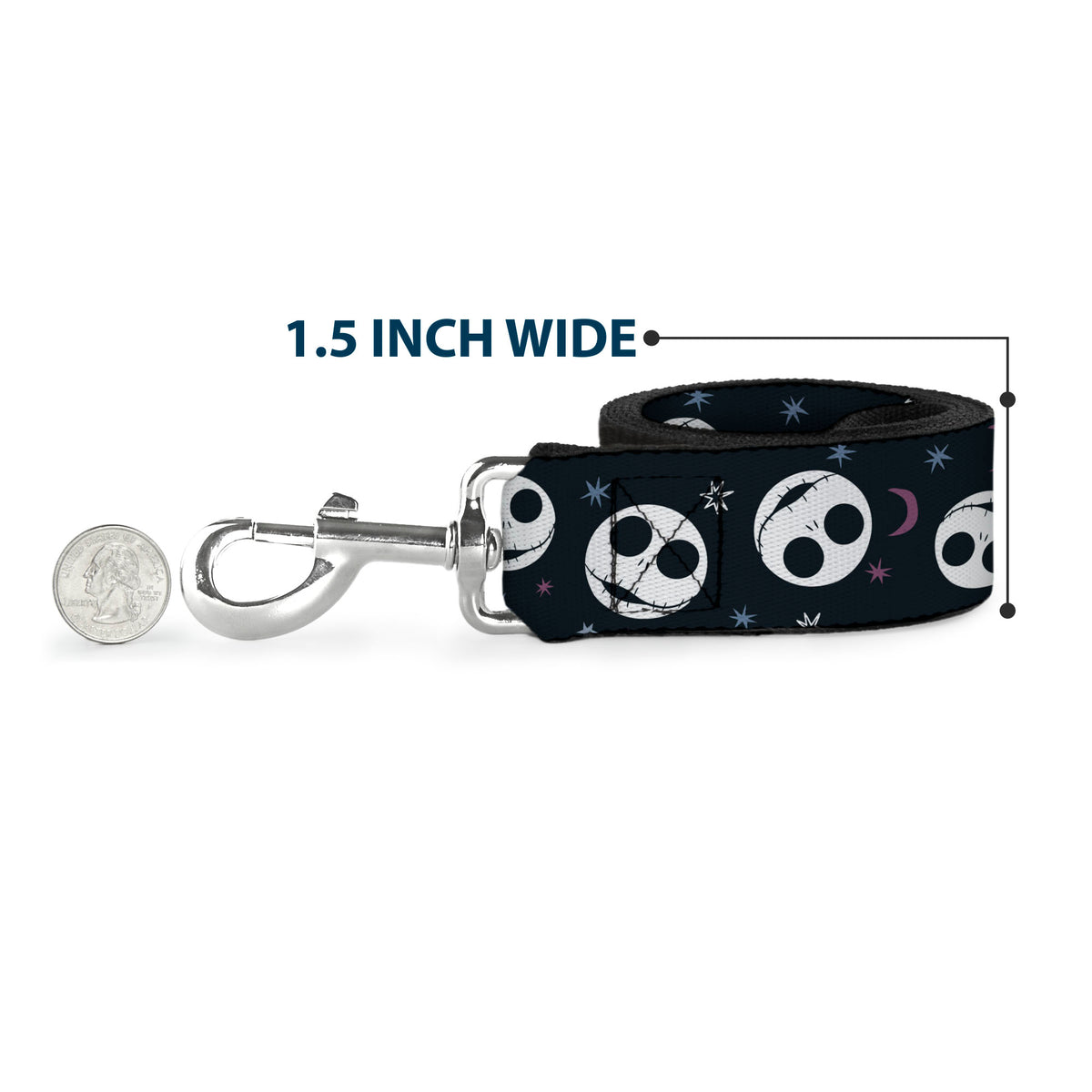 Dog Leash - The Nightmare Before Christmas Jack and Sally Doodles Pinks/Black Dog Leashes Disney