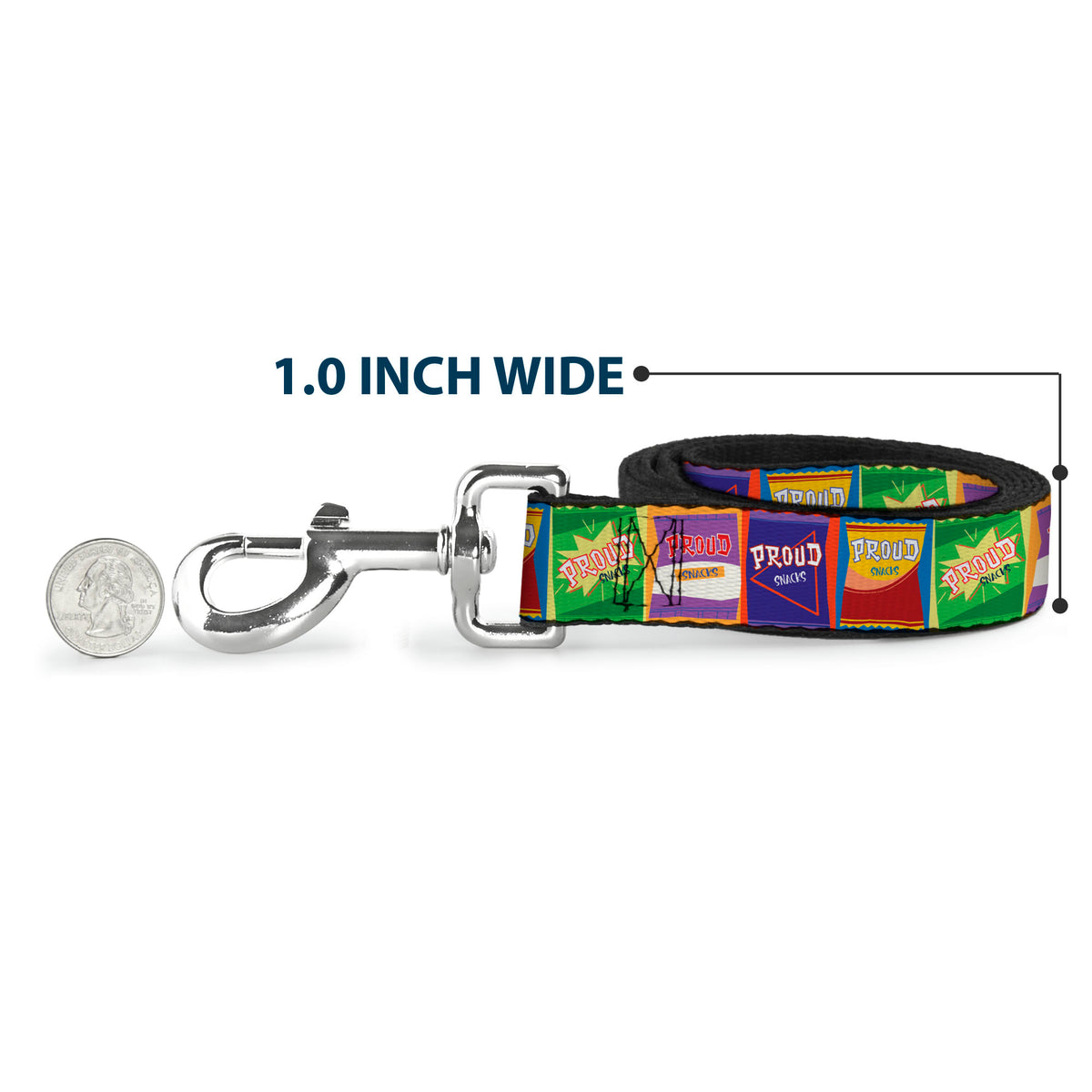 Dog Leash - The Proud Family PROUD SNACKS Logo Blocks Multi Color Dog Leashes Disney