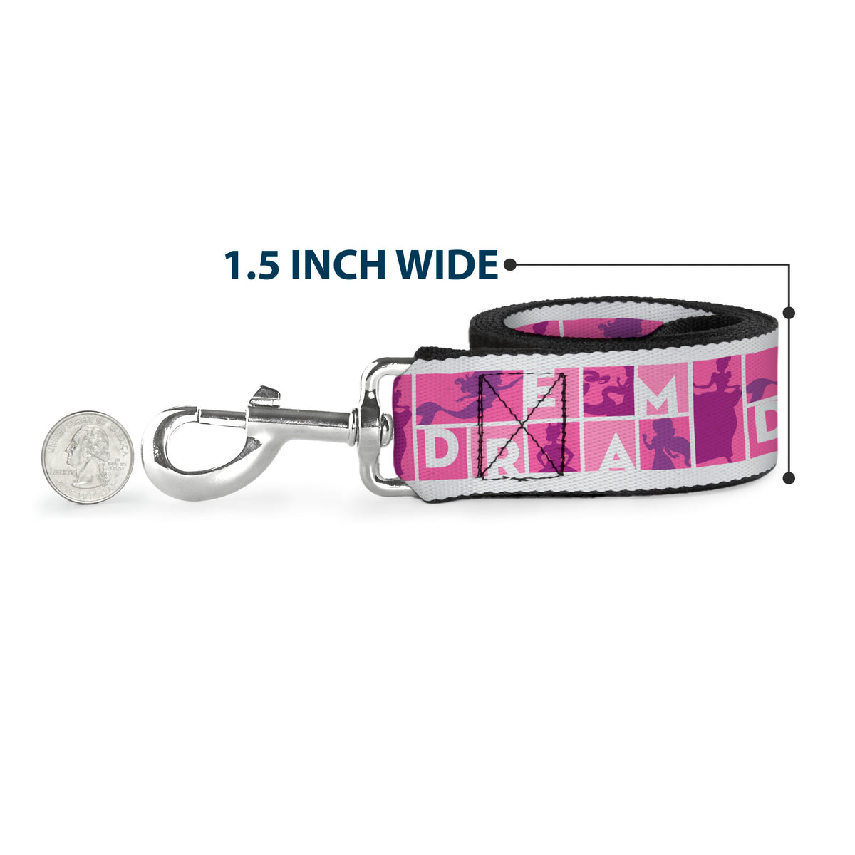 Dog Leash - DISNEY PRIDE Signature Logo Black/White/Rainbow Dog Leashes Disney