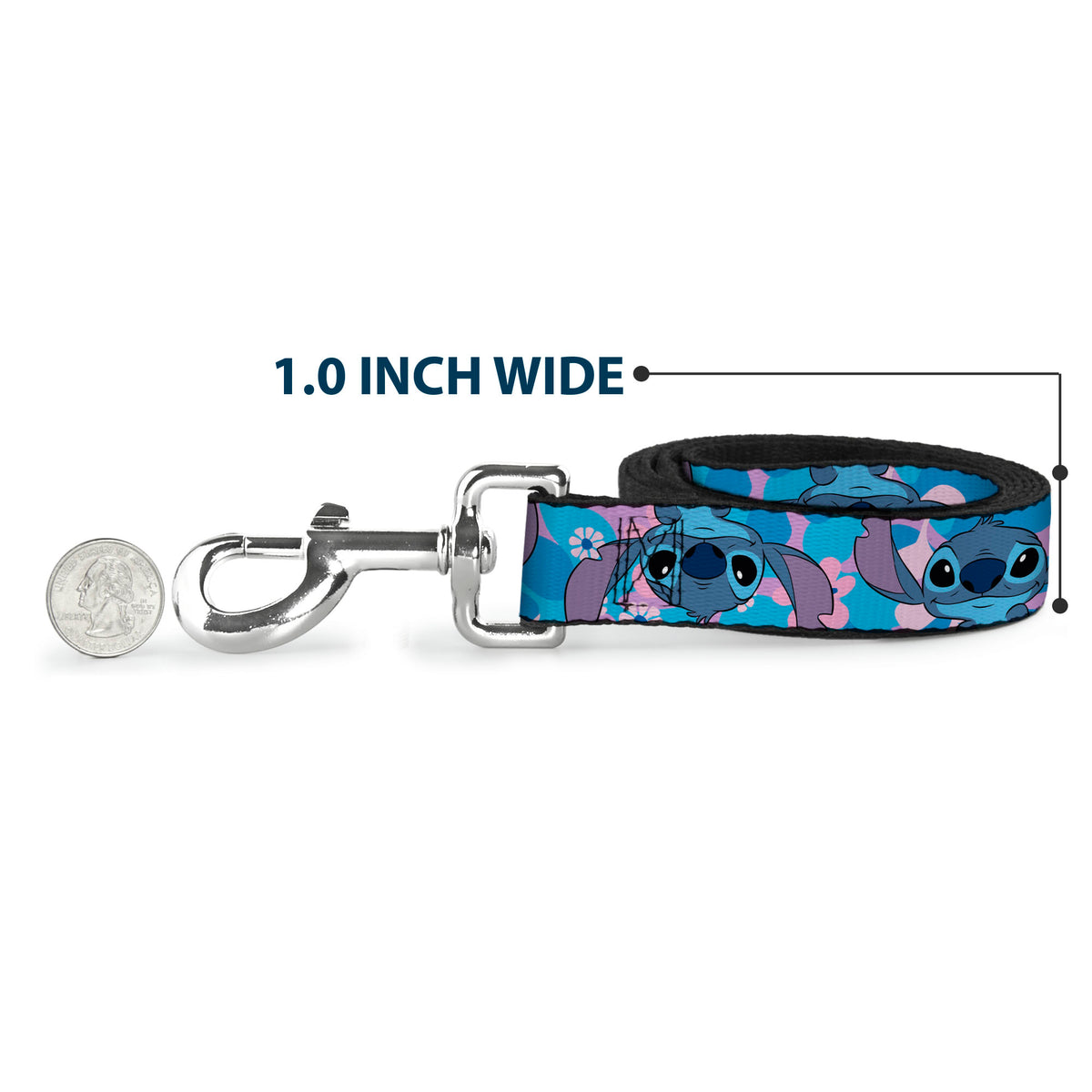 Dog Leash - Lilo & Stitch Stitch Flip Expressions Close-Up Blues/Pinks Dog Leashes Disney