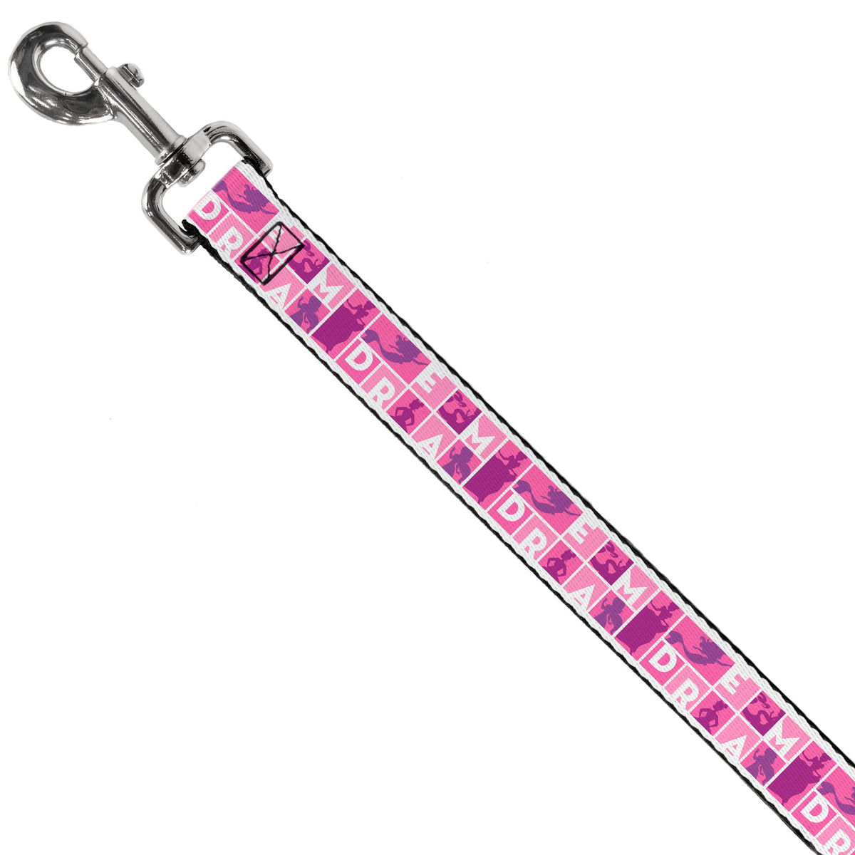 Dog Leash - Disney DREAM Princess Silhouette Poses Pinks/White Dog Leashes Disney