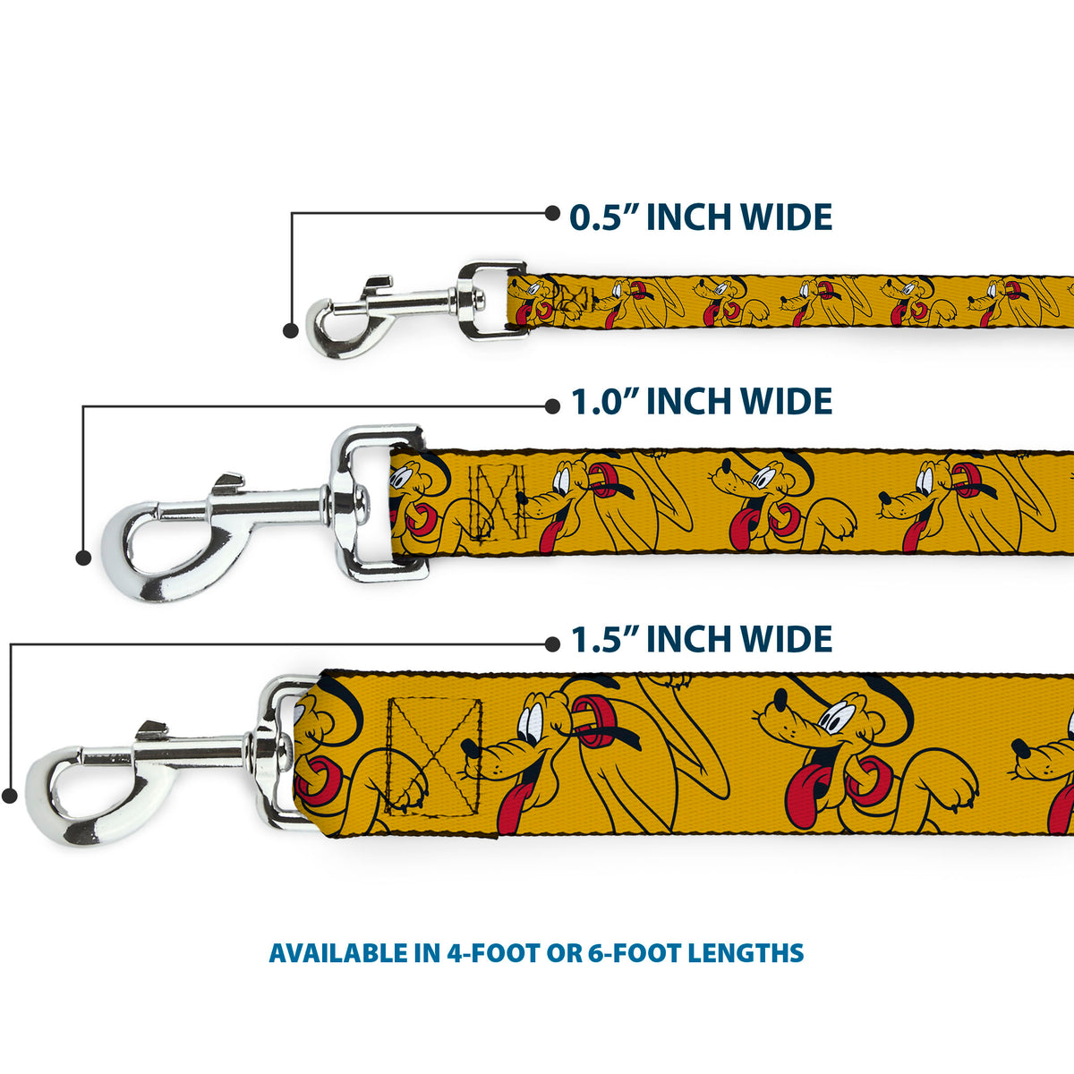 Dog Leash - Disney Pluto Poses Orange Dog Leashes Disney
