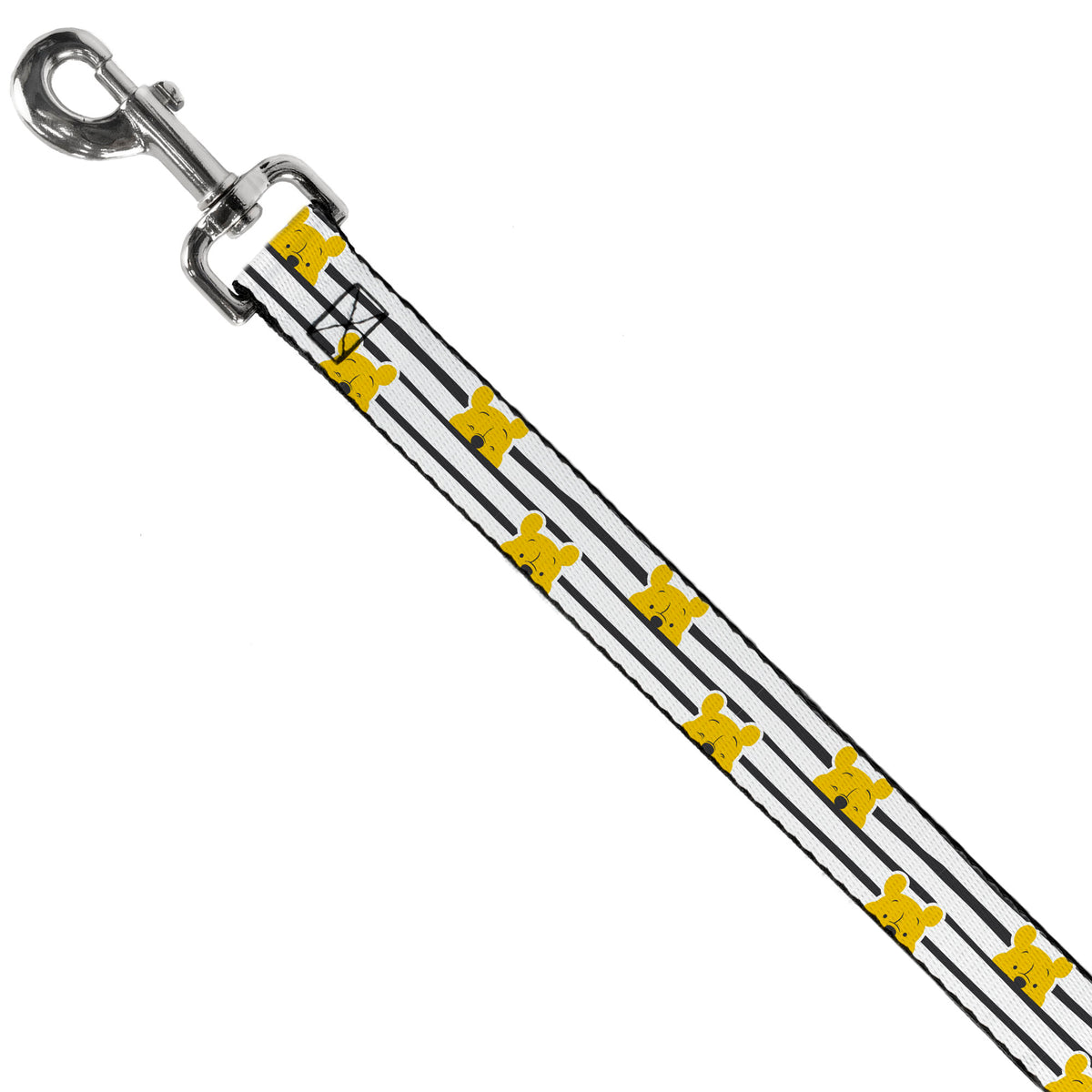 Dog Leash - Winnie the Pooh Peeking Poses Stripe White/Black Dog Leashes Disney