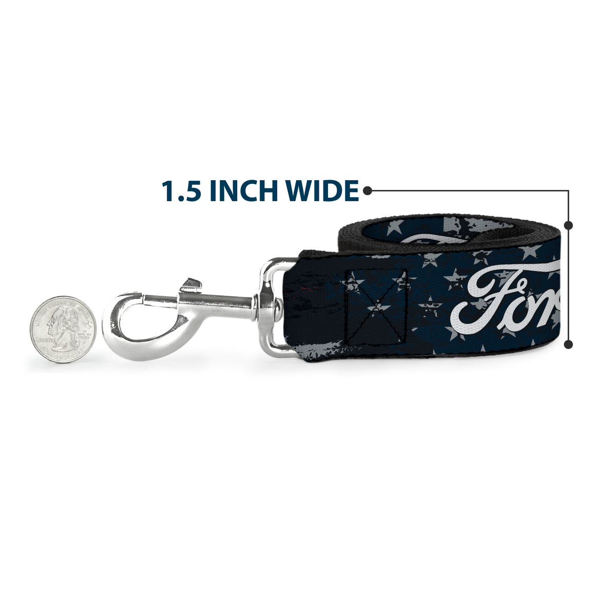 Dog Leash - FORD Script Stars and Stripes Americana Weathered Dog Leashes Ford