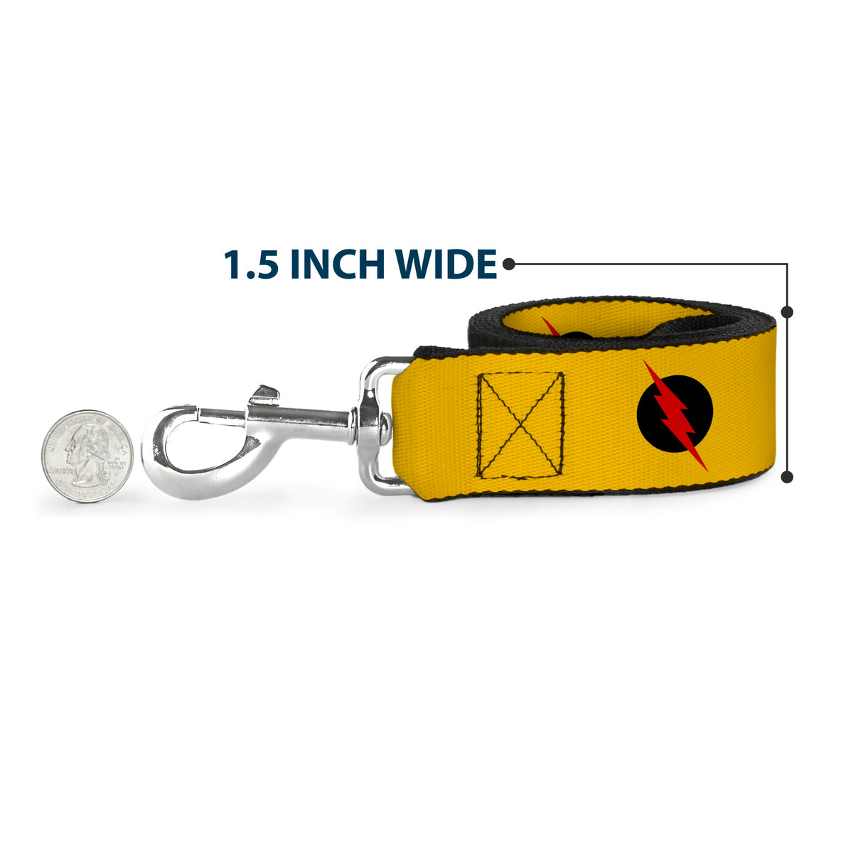 Dog Leash - Reverse Flash Logo Golden Yellow/Black/Red Dog Leashes DC Comics