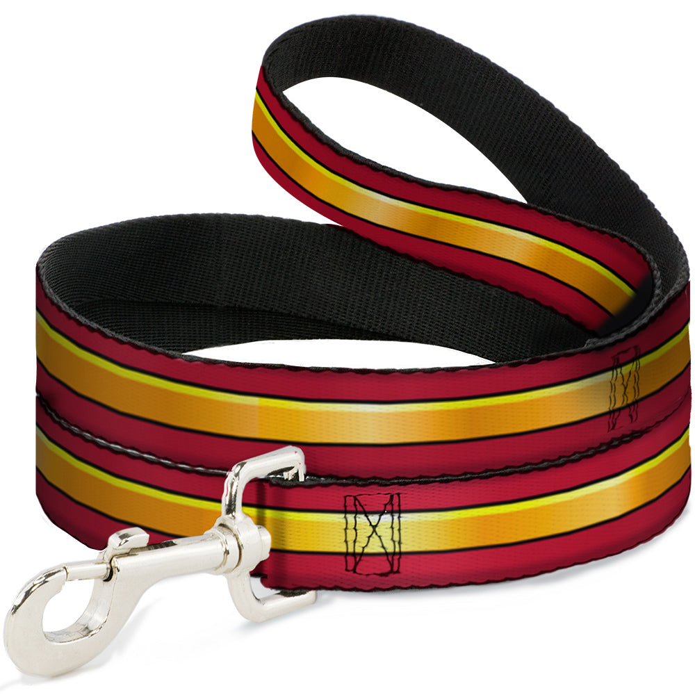 Dog Leash - The Flash Stripe Burgundy/Gold Dog Leashes DC Comics