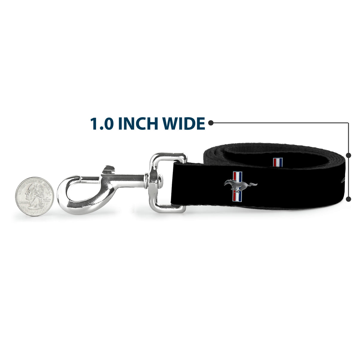 Dog Leash - Ford Mustang w/Bars Logo REPEAT Dog Leashes Ford