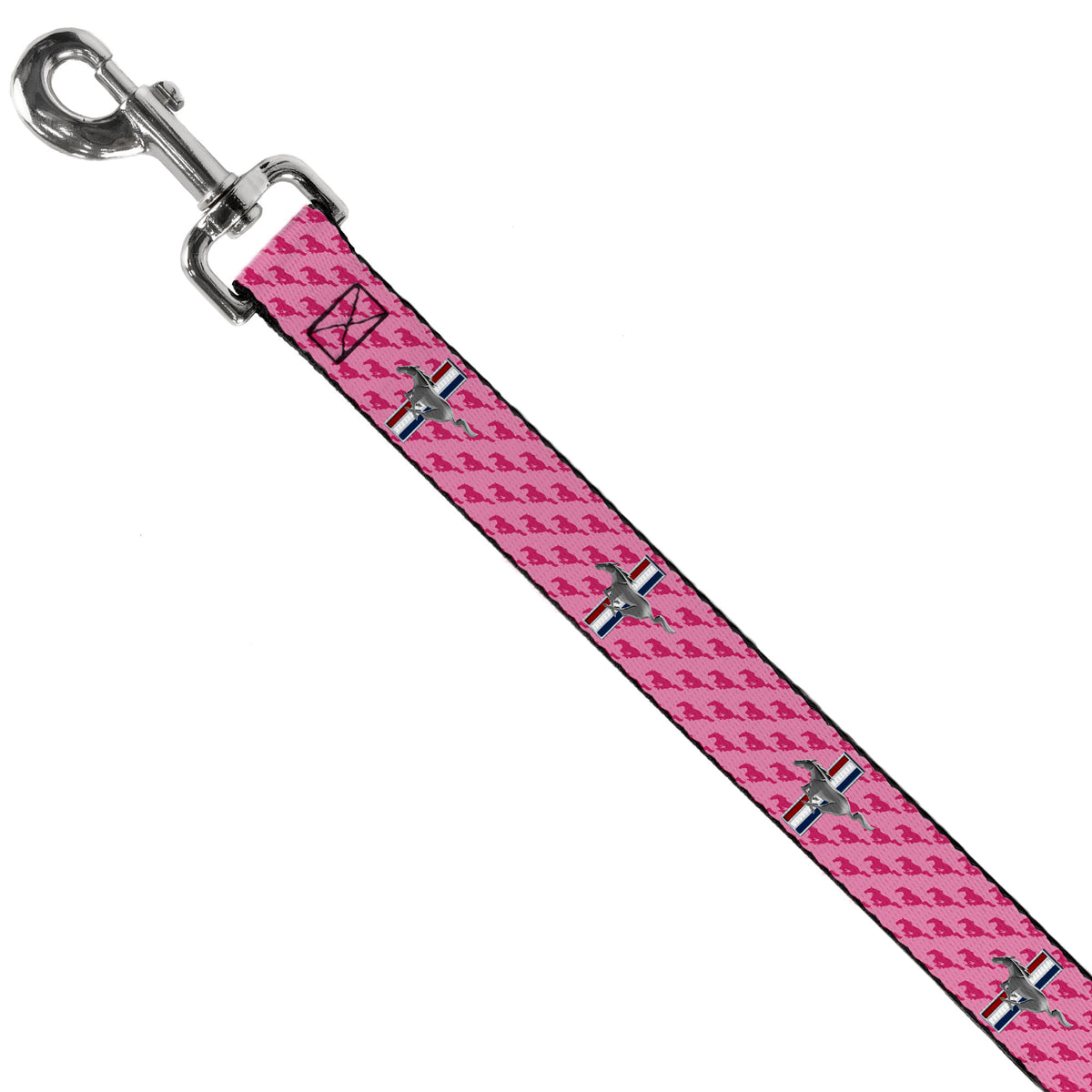 Dog Leash - Ford Mustang w/Bars w/Text PINK LOGO REPEAT Dog Leashes Ford
