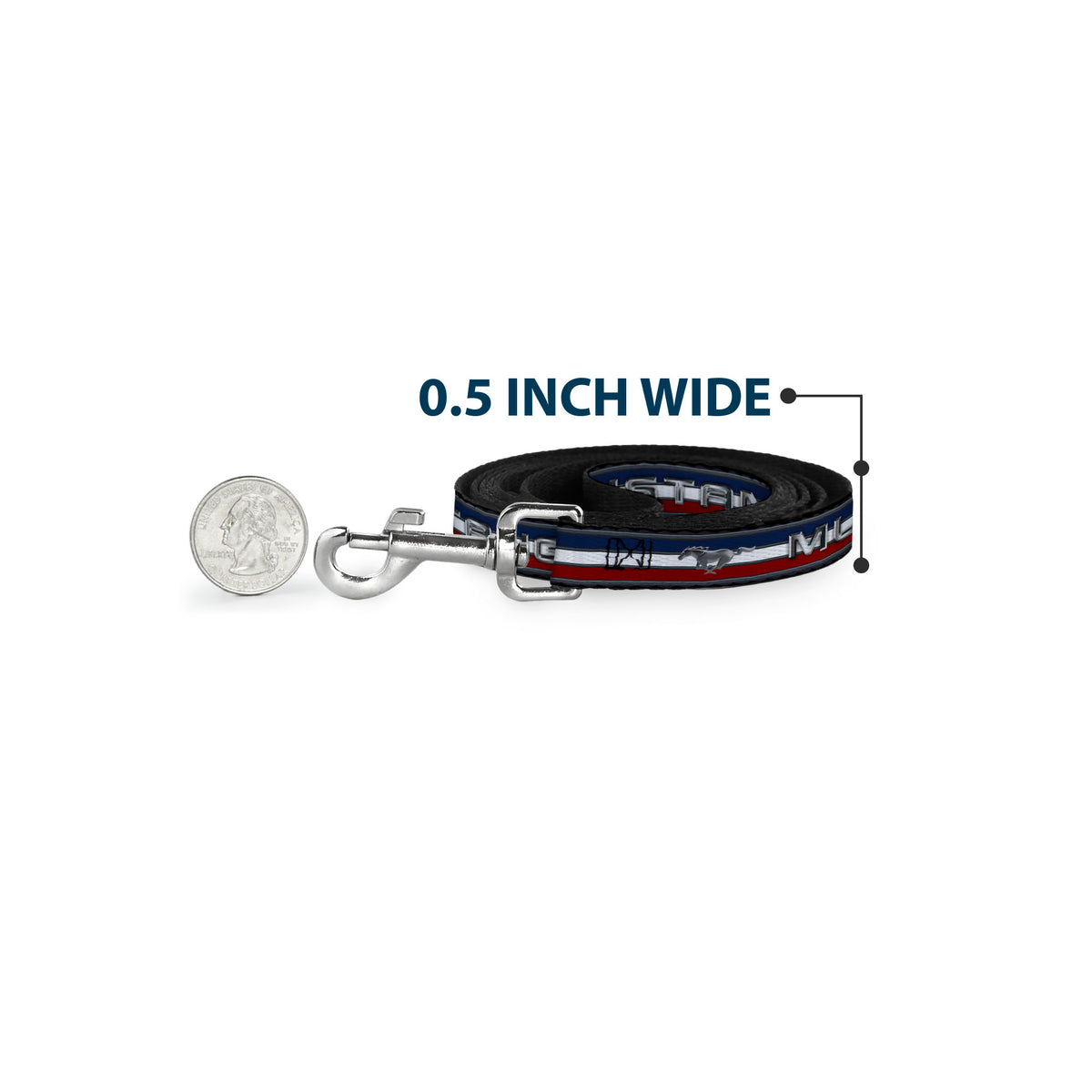 Dog Leash - Mustang/Text w/Tri-Bar Stripe Dog Leashes Ford