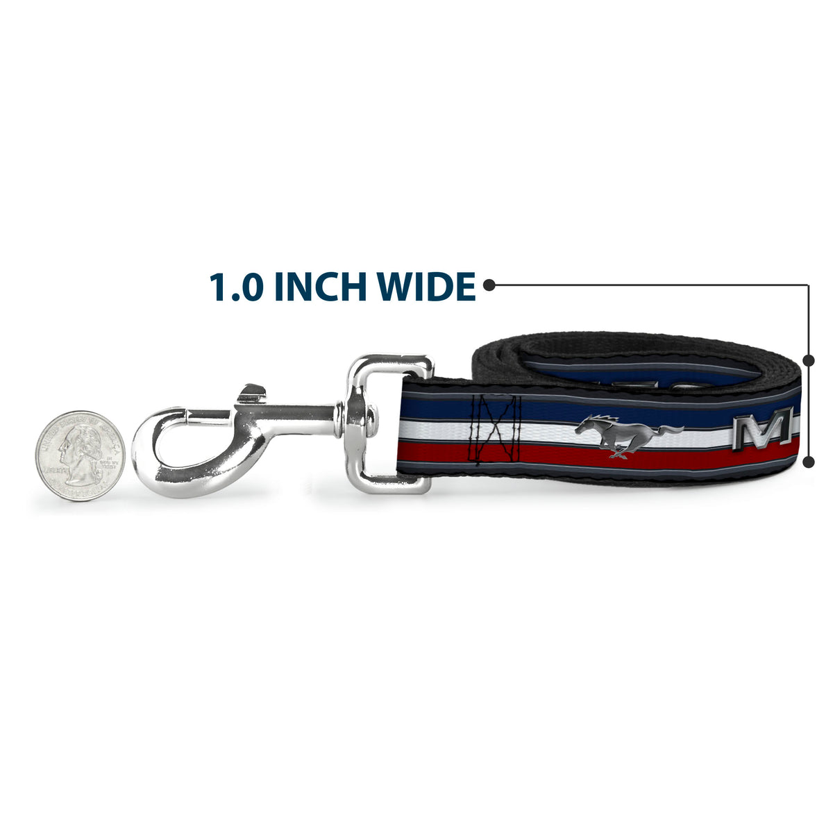 Dog Leash - Mustang/Text w/Tri-Bar Stripe Dog Leashes Ford