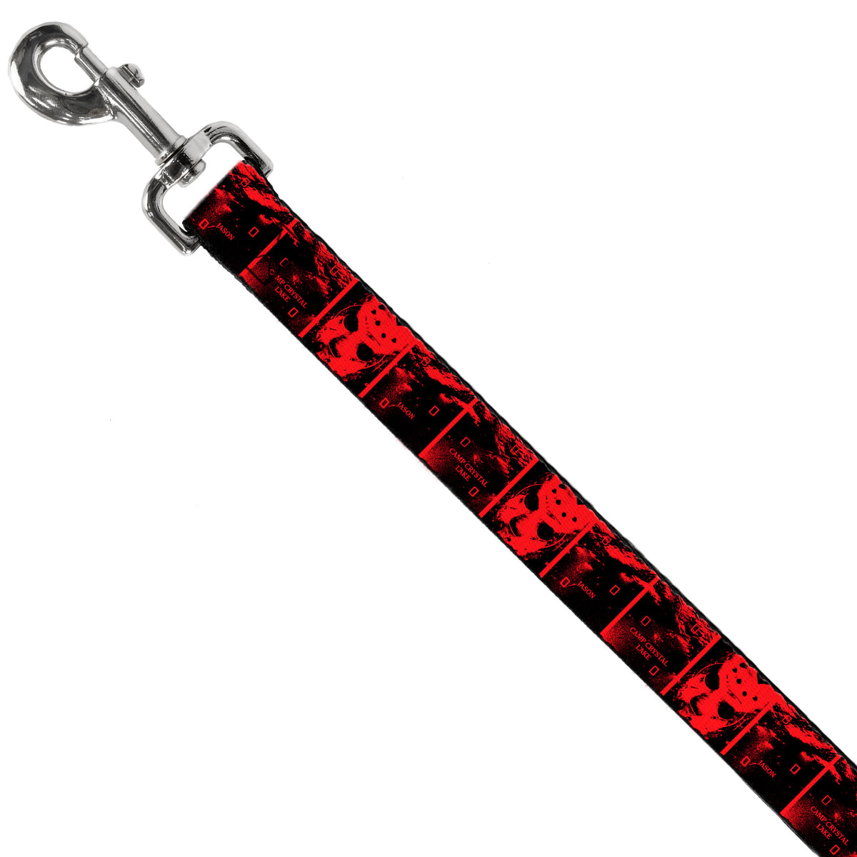 Dog Leash - Friday the 13th Jason Hockey Mask Camp Crystal Lake Blocks Black/Reds Dog Leashes Friday the 13th