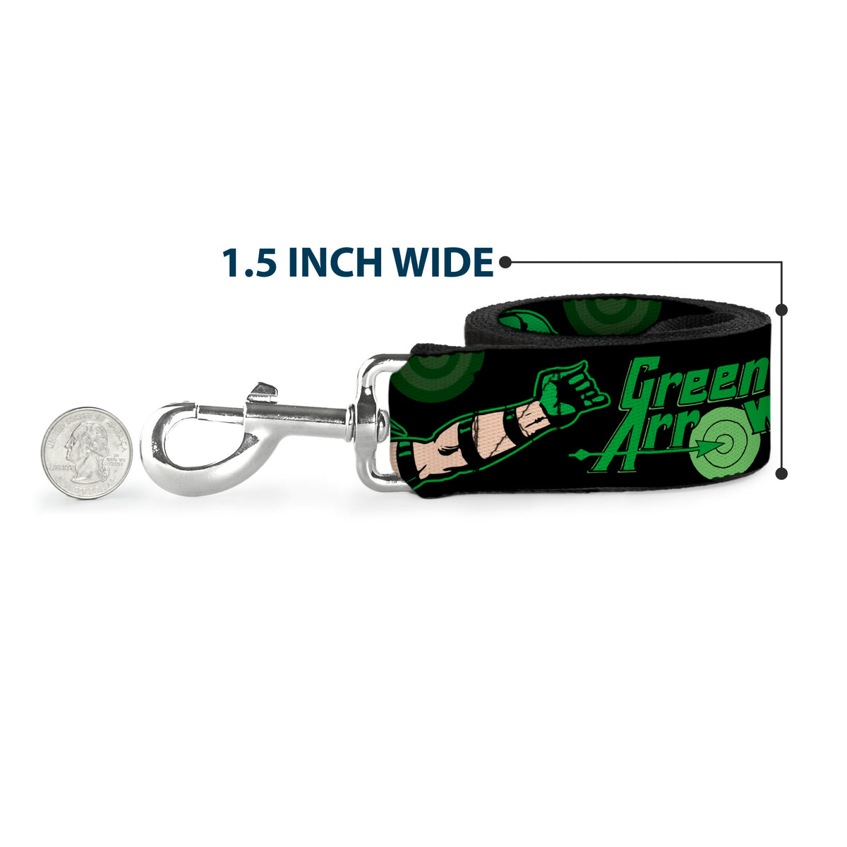 Dog Leash - GREEN ARROW Action Poses Targets Black Greens Dog Leashes DC Comics