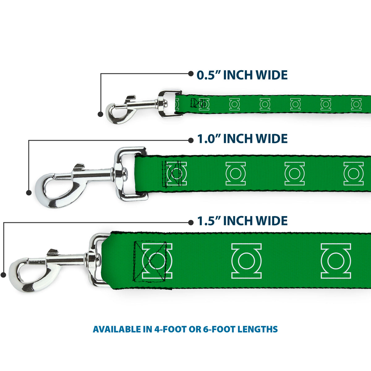 Dog Leash - Green Lantern Logo Green/White Dog Leashes DC Comics