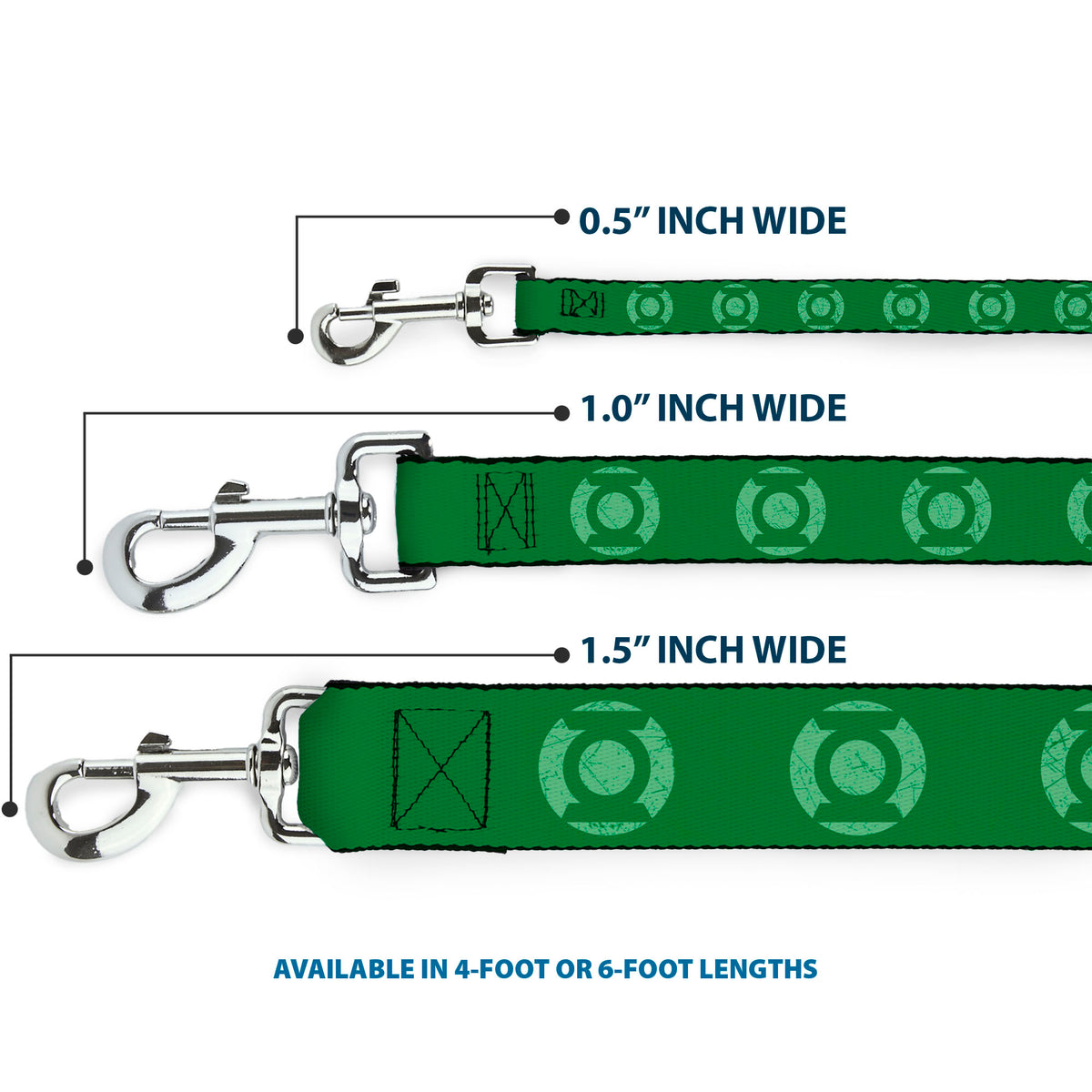 Dog Leash - Green Lantern Logo Weathered Greens Dog Leashes DC Comics