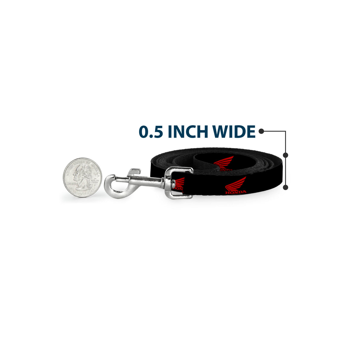 Dog Leash - HONDA Motorcycle Logo Black/Red Dog Leashes Honda Motorsports