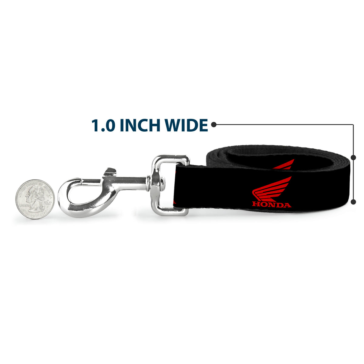 Dog Leash - HONDA Motorcycle Logo Black/Red Dog Leashes Honda Motorsports