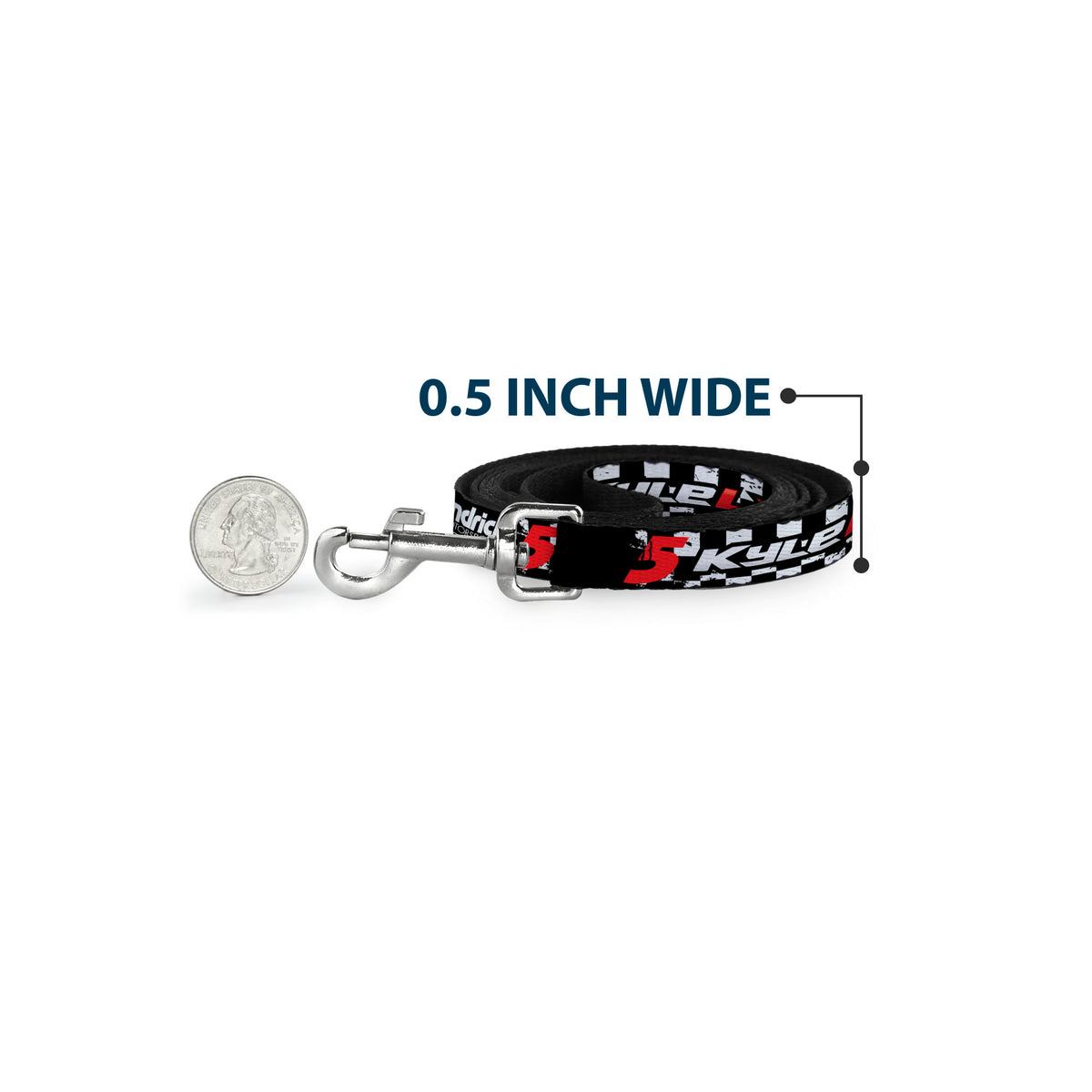 Dog Leash - KYLE LARSON #5 VALVOLINE Hendrick Motorsports Logo Black/White/Red Dog Leashes Hendrick Motorsports