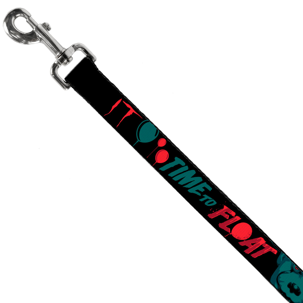 Dog Leash - IT Pennywise Face and Balloons TIME TO FLOAT Black/Blues/Reds Dog Leashes IT