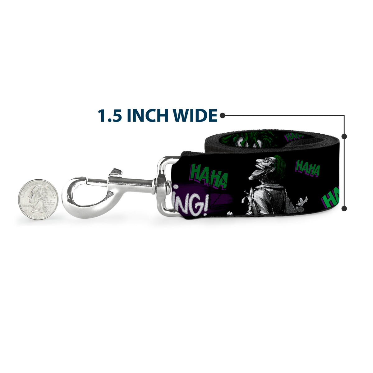 Dog Leash - Joker DIE LAUGHING! HAHA Black/Purple/Green Dog Leashes DC Comics