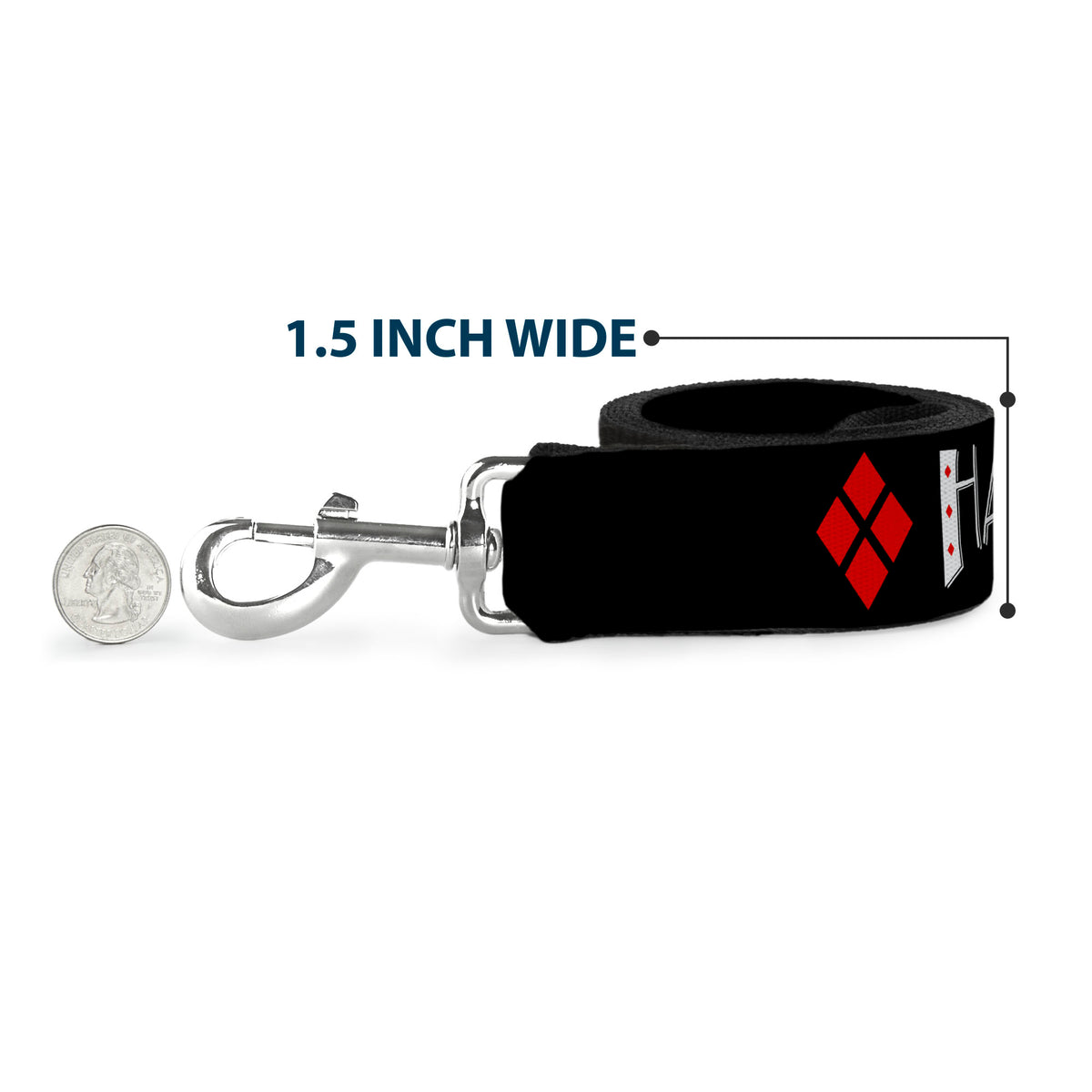 Dog Leash - HARLEY QUINN/Diamonds Black/Red/White Dog Leashes DC Comics