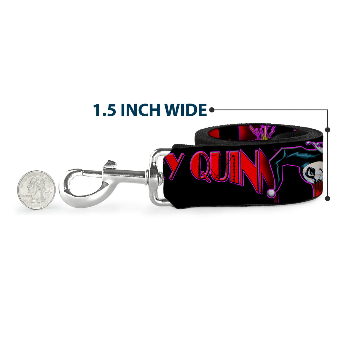 Dog Leash - HARLEY QUINN Bomb Poses/Suits Black/Purple/Red Dog Leashes DC Comics