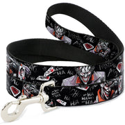 Dog Leash - Joker BRILLIANTLY TWISTED PSYCHO 2-Poses/Cards Black/Grays Dog Leashes DC Comics