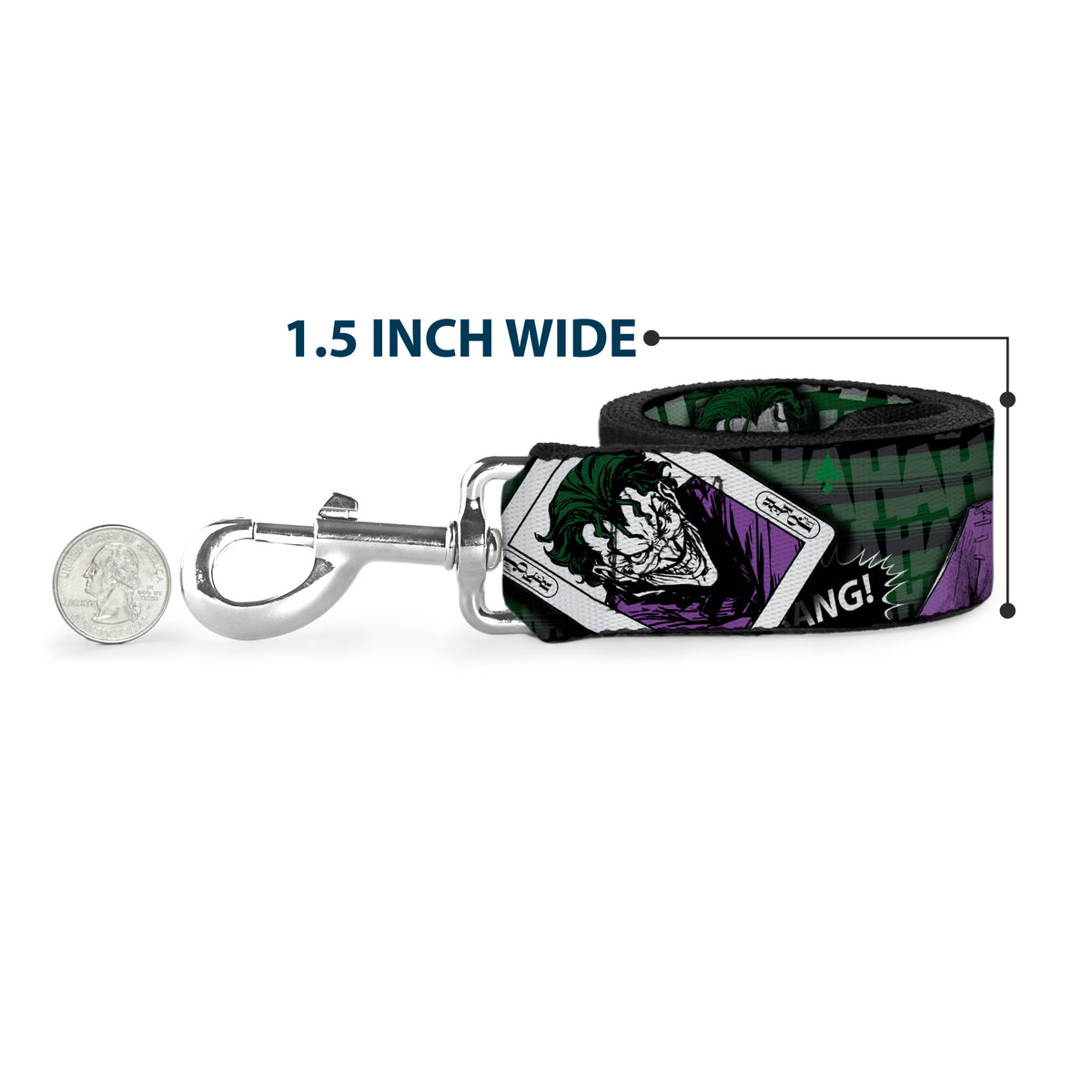 Dog Leash - The Joker 4-Poses/Joker Card HAHA/Smile/BANG! Grays/Greens/Purples Dog Leashes DC Comics