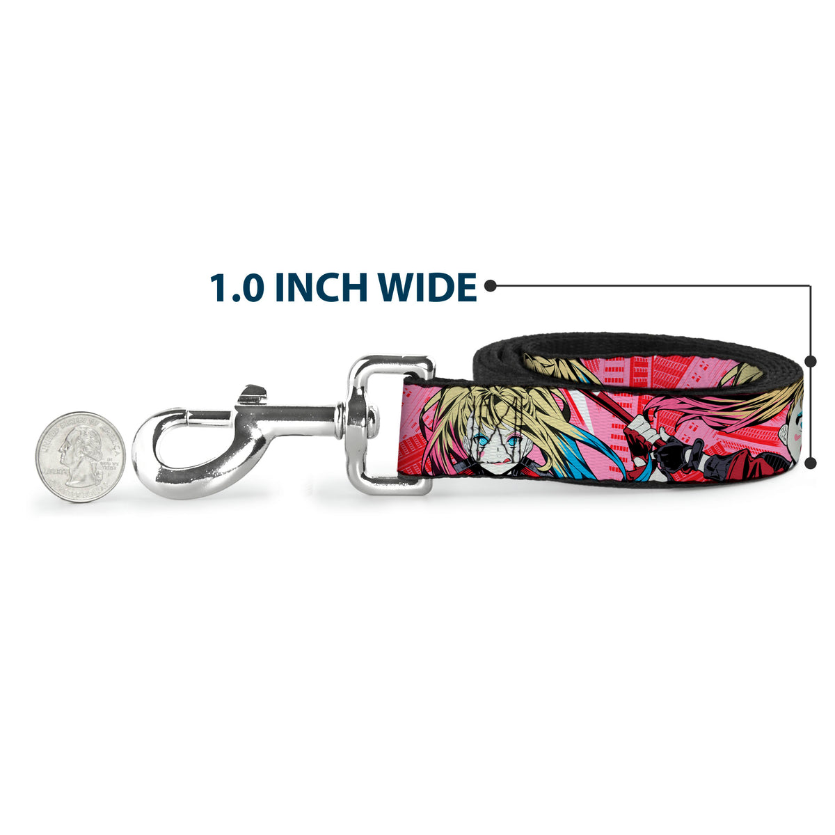 Dog Leash - Harley Quinn Puddin Poses Anime Graphics Pink/Red Dog Leashes DC Comics