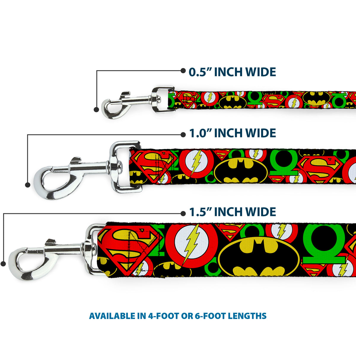 Dog Leash - Justice League Stacked Logos Dog Leashes DC Comics