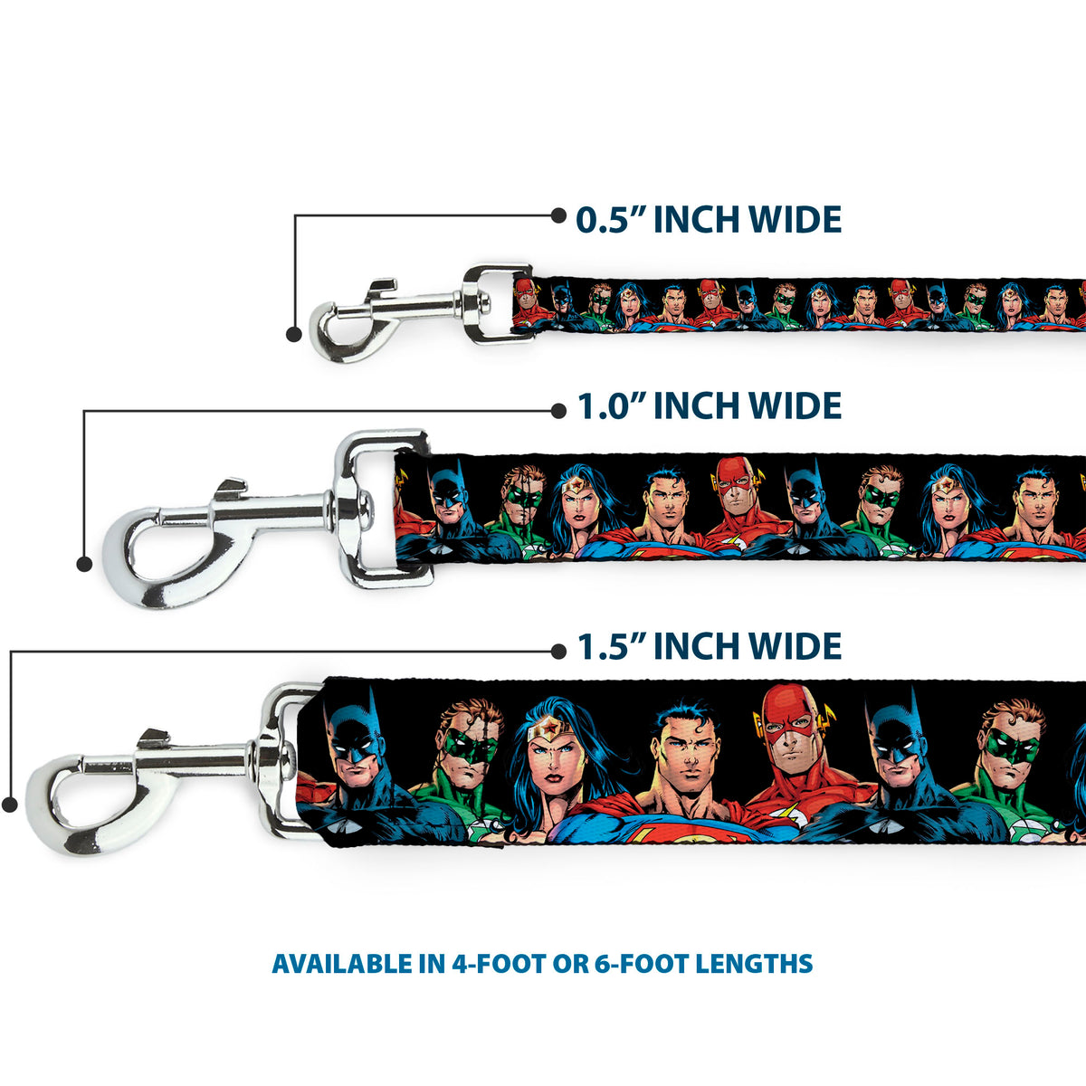 Dog Leash - Justice League Elite Forces Superheroes Dog Leashes DC Comics
