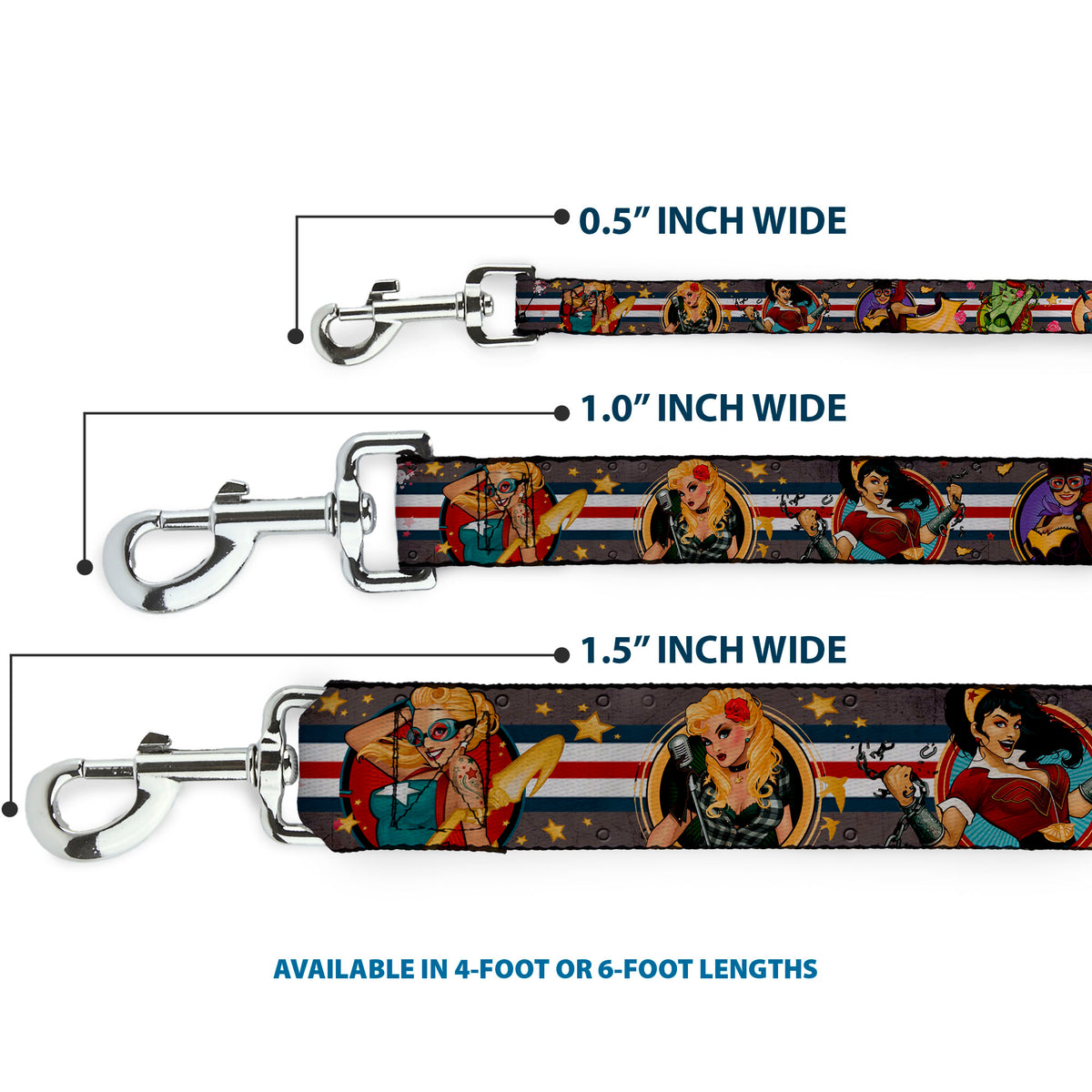 Dog Leash - DC Bombshell Pin-Up Girls Dog Leashes DC Comics